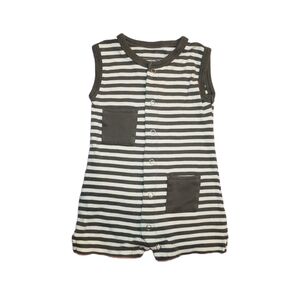 L'ovedBaby 0-3m Organic Striped Pocket Shortalls Romper